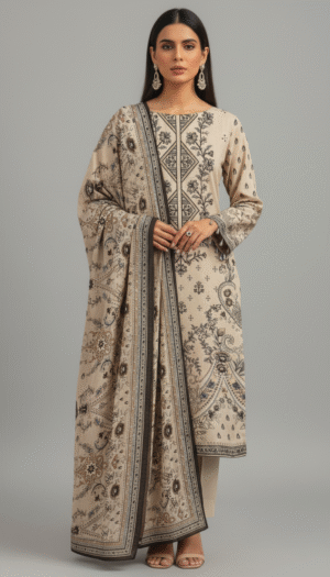 3 piece embroidered suit