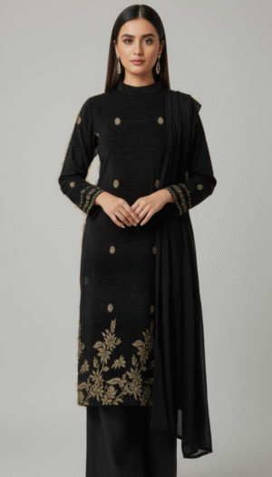 3 piece embroidered suit